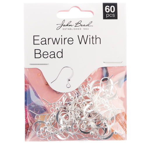 SILVER EARWIRE WITH BEAD